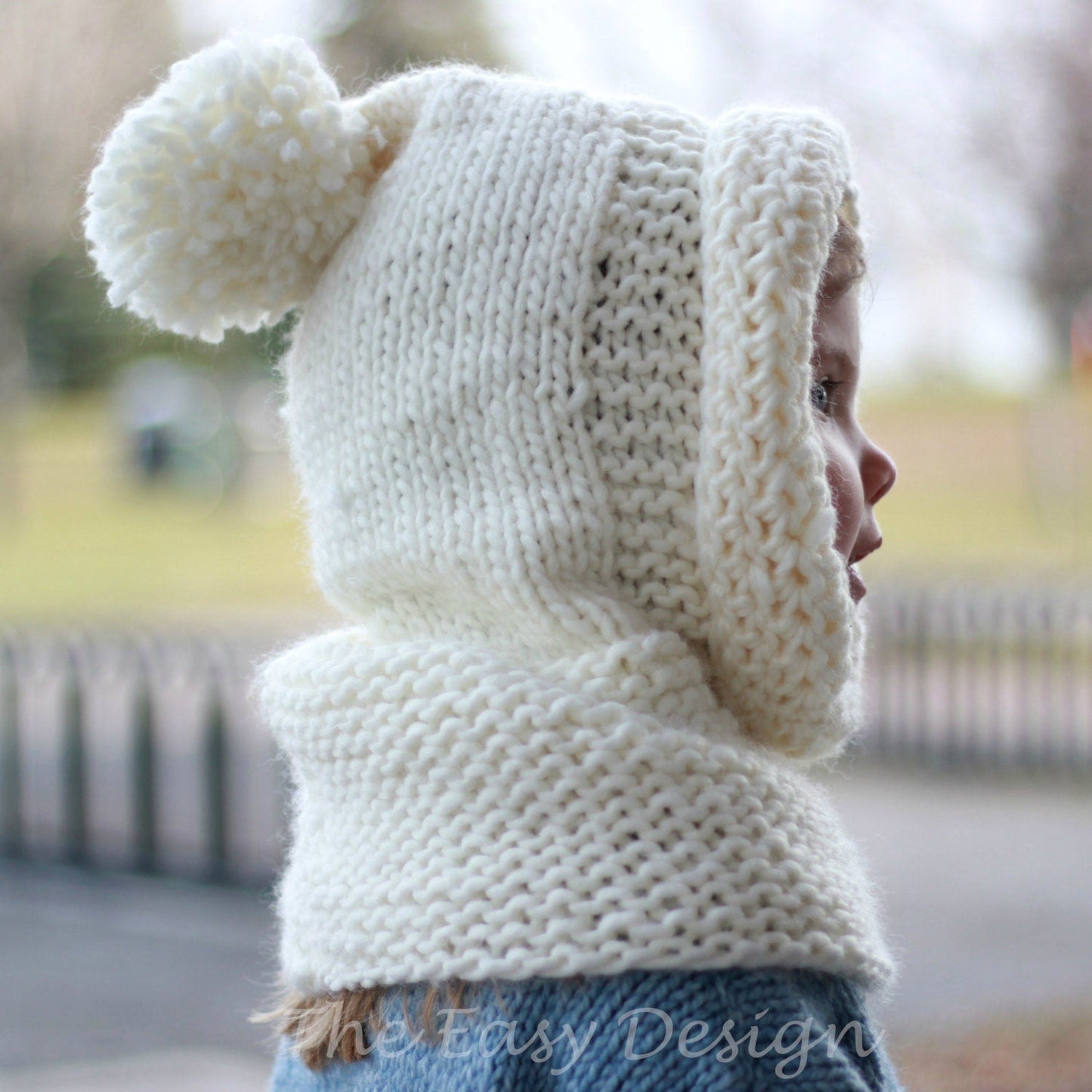 Knitting Pattern BAMBELIS Hooded Cowl – PDF (12M–Adult) - Hakel Liebe