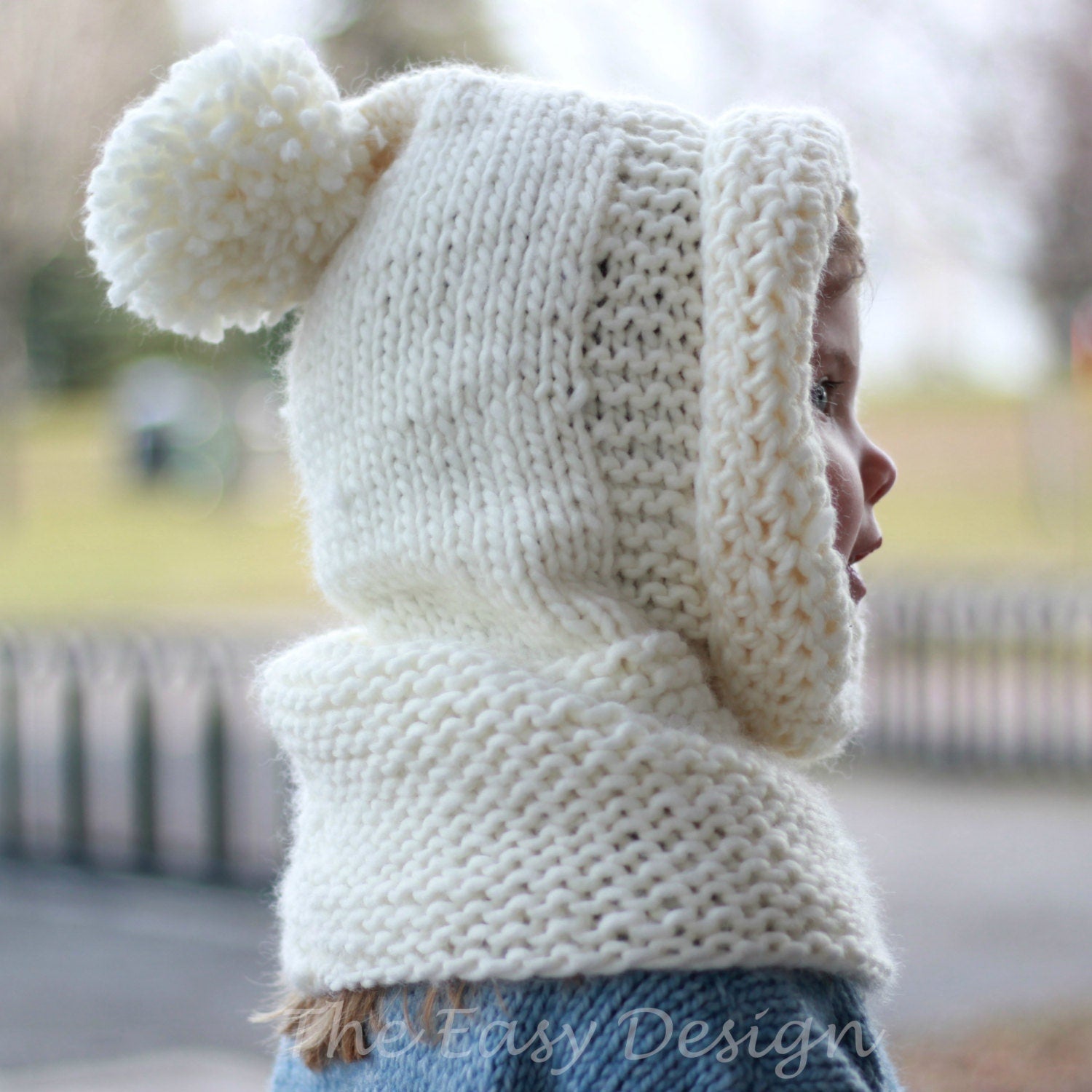 Knitting Pattern BAMBELIS Hooded Cowl – PDF (12M–Adult) - Hakel Liebe