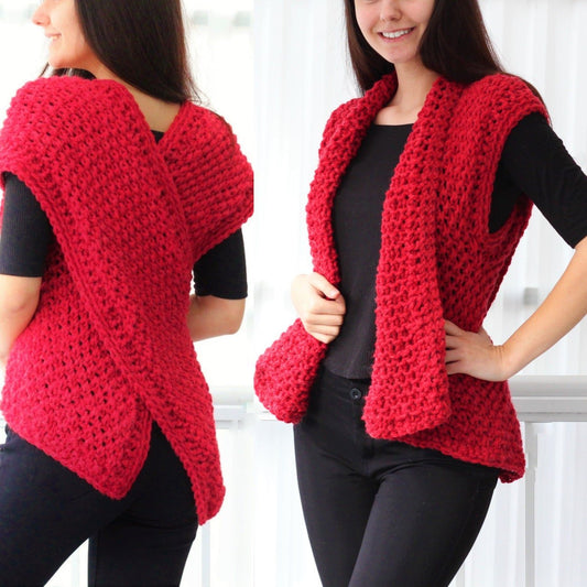 Knitting Pattern DARALIS Vest – PDF Download (XS–3XL) - Hakel Liebe