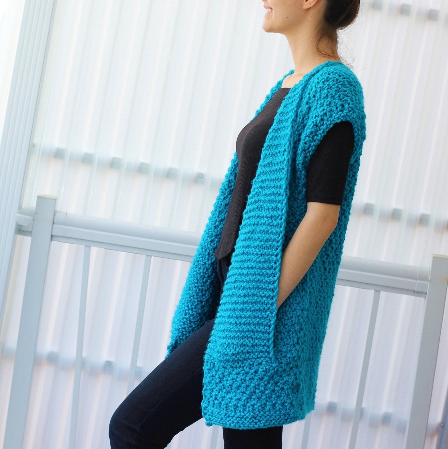 Knitting Pattern DARELIS Vest – PDF (7Y–3XL) - Hakel Liebe