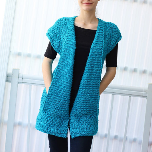 Knitting Pattern DARELIS Vest – PDF (7Y–3XL) - Hakel Liebe