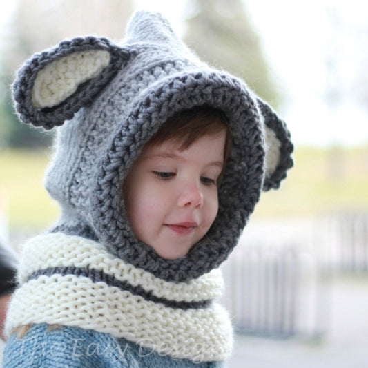 Knitting Pattern DOGGIS Dog Hooded Hat – PDF - Hakel Liebe