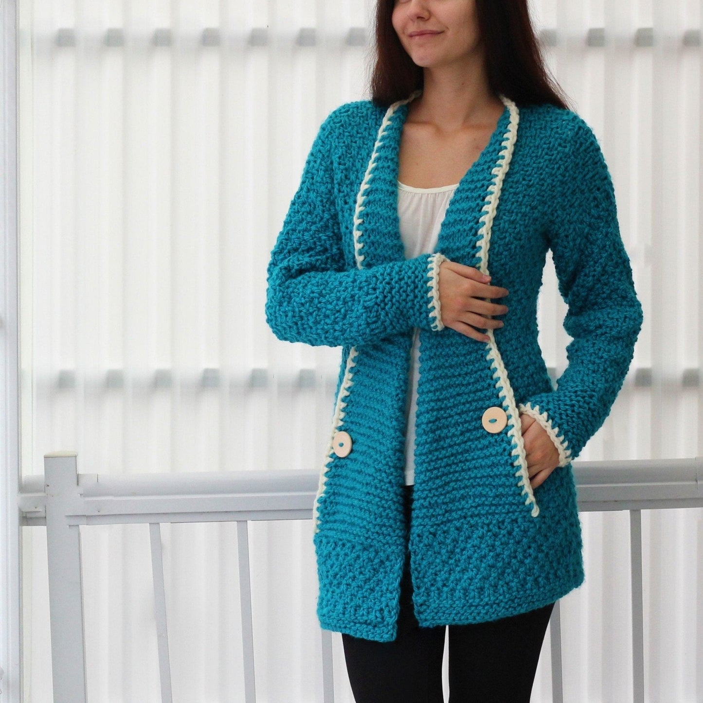 Knitting Pattern TANOVIA Cardigan – PDF (7Y–3XL) - Hakel Liebe